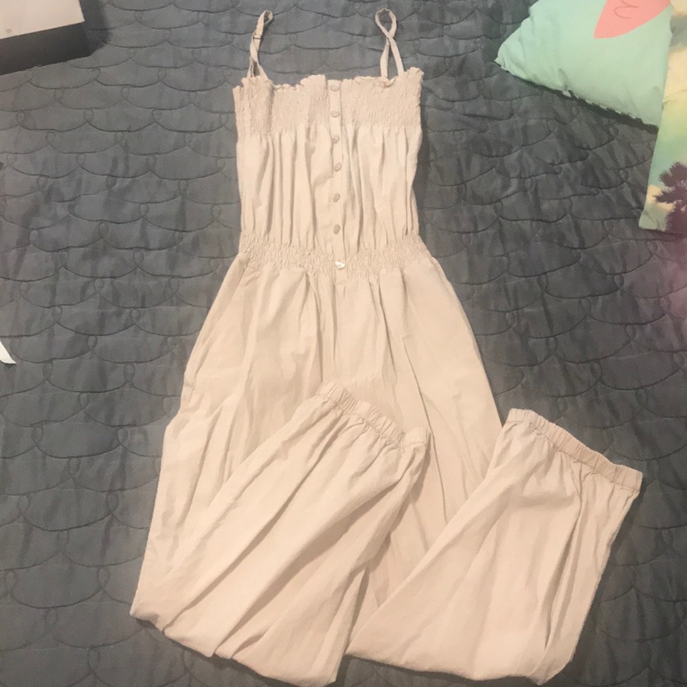 Beige jumpsuit size 10